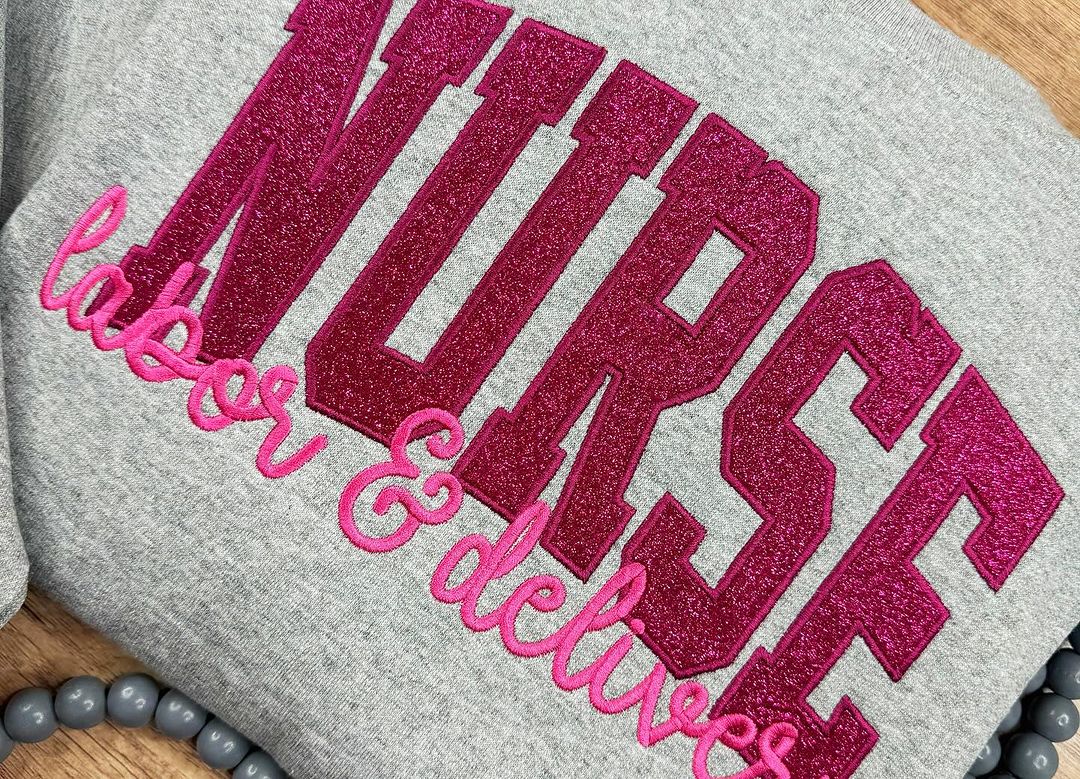 NURSE Scripted Glittered Sweatshirt