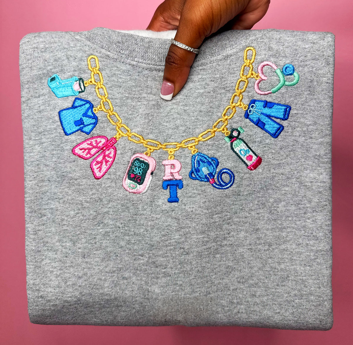 RT Charm Necklace Sweatshirt