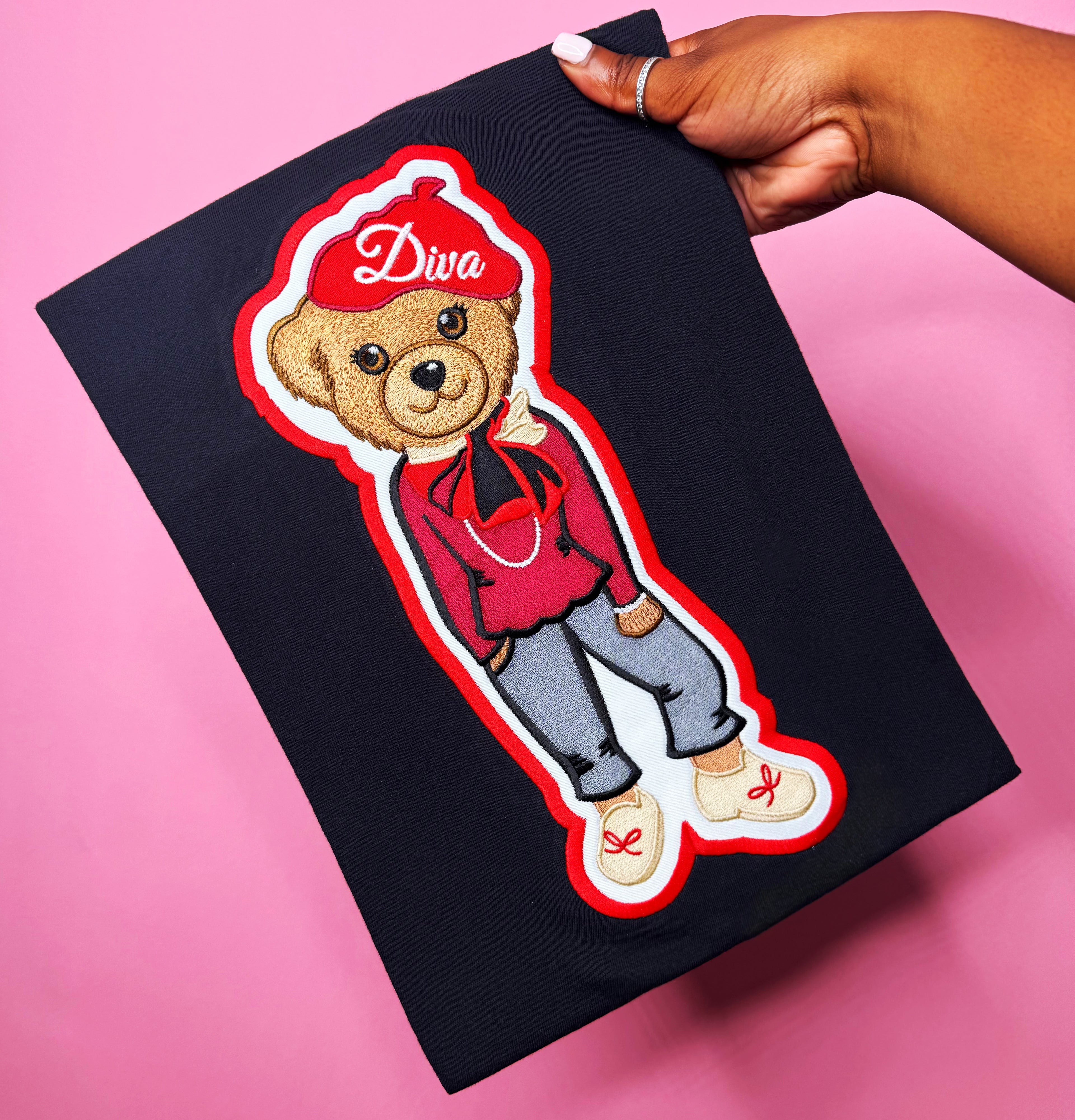 Diva BearBroidery Sweatshirt