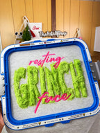 Resting Grinch Face Applique Embroidery Design - 4 Sizes