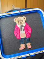 Cozy Bear Applique Embroidery Design
