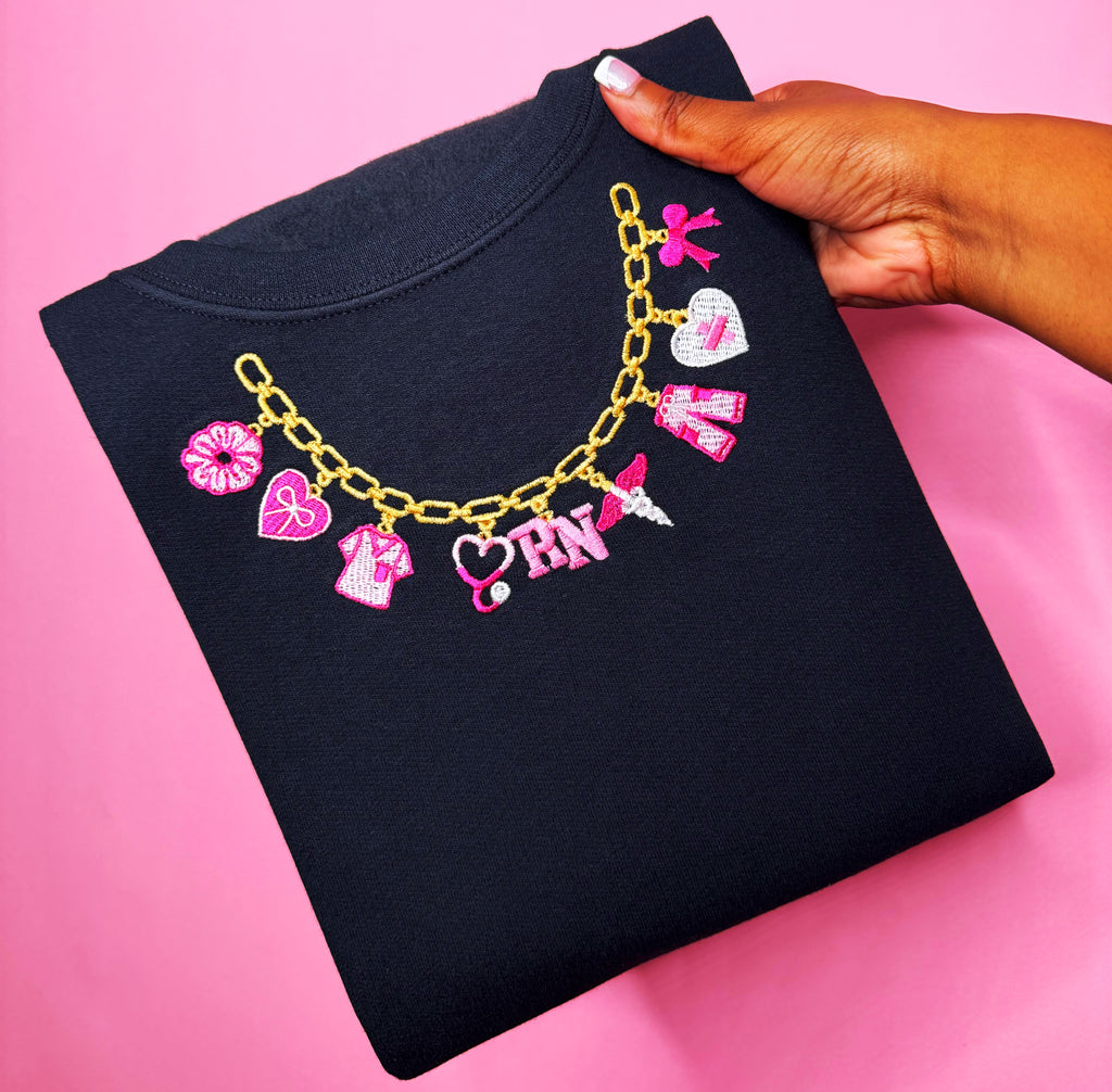 RN Charm Necklace Sweatshirt