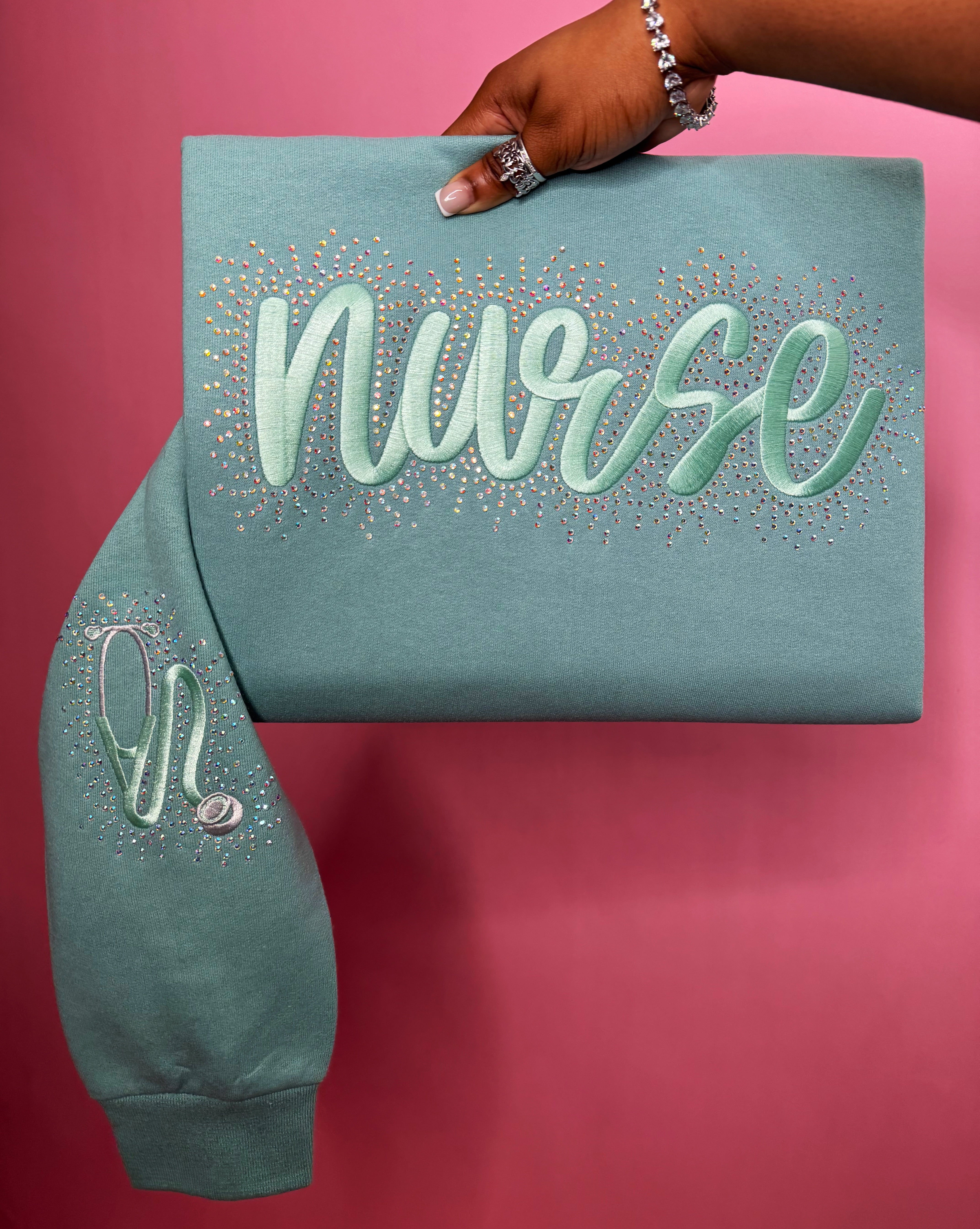 Nurse Stitched & Stoned Sweatshirt – TheArtsOfDani