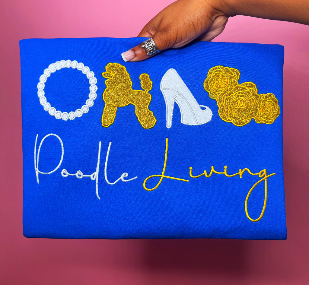 Poodle Living Glittered Sweatshirt