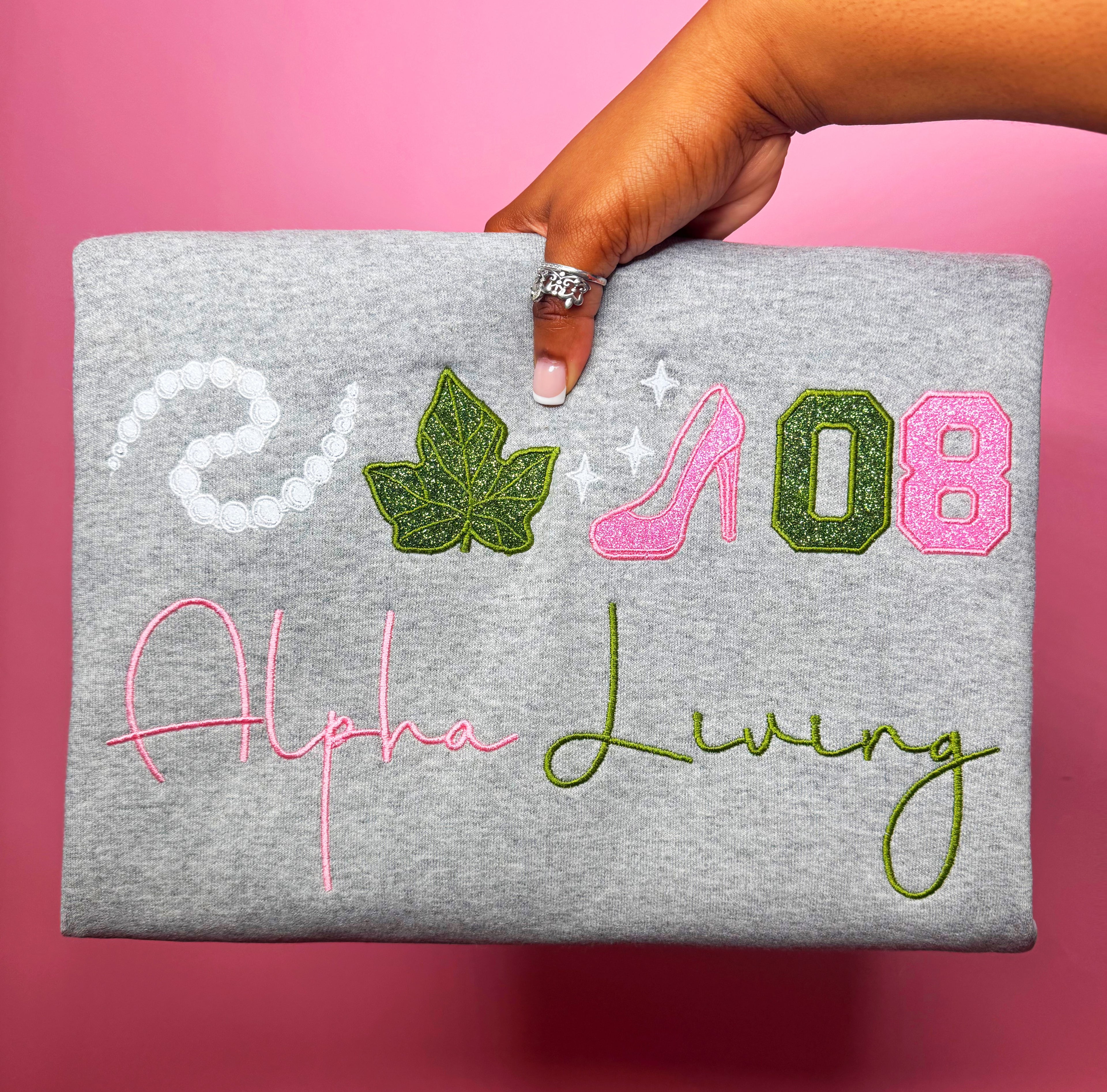 Alpha Living Glittered Sweatshirt