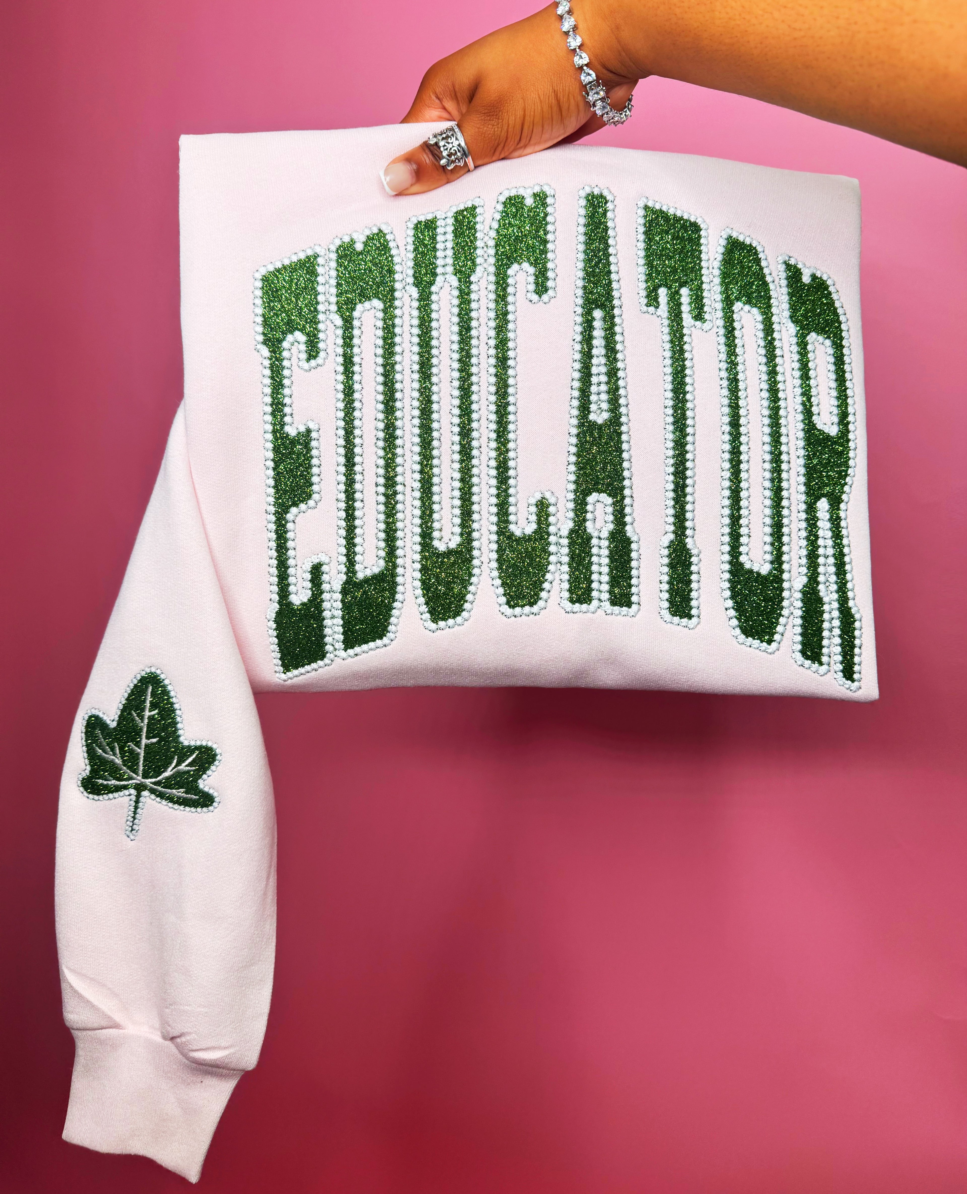 Custom Pearled Glittered Sweatshirt