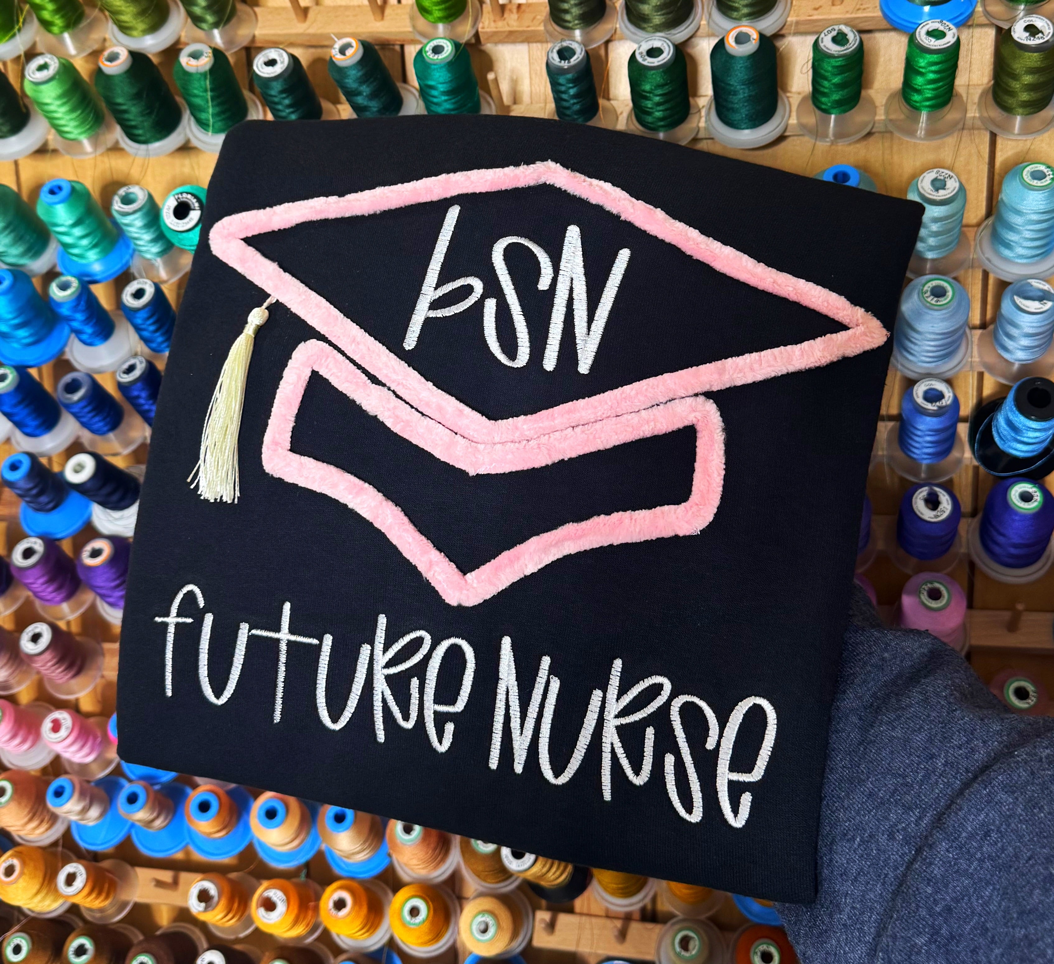 Chenille Grad Cap Sweatshirt