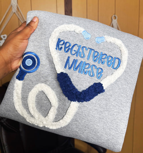 Chenille Stethoscope Pocketed Sweatshirt