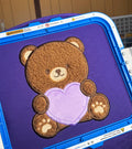 Sitting Teddy Applique Embroidery Design