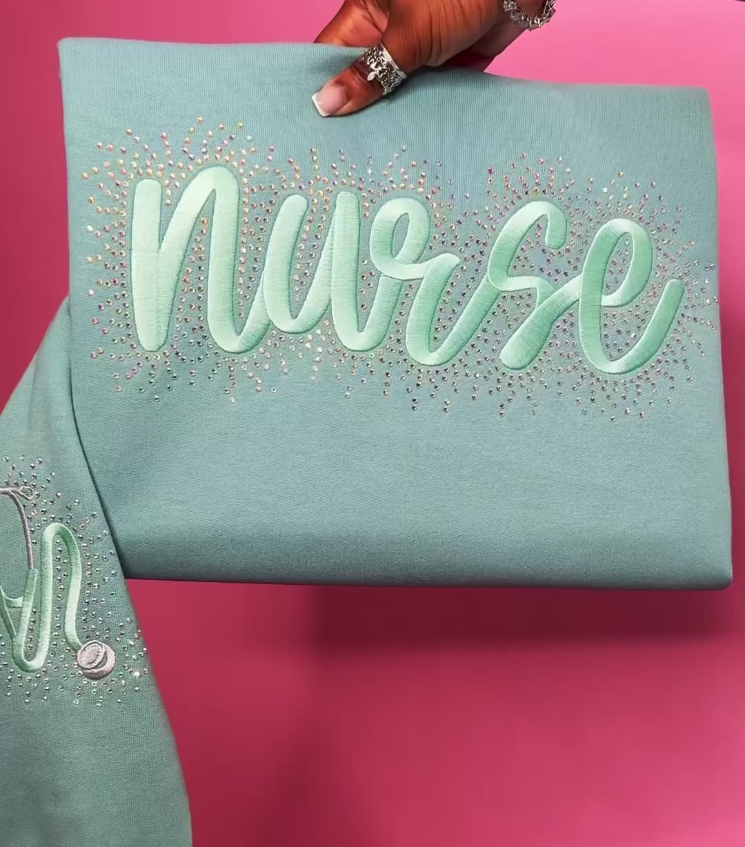 Nurse Stitched & Stoned Sweatshirt