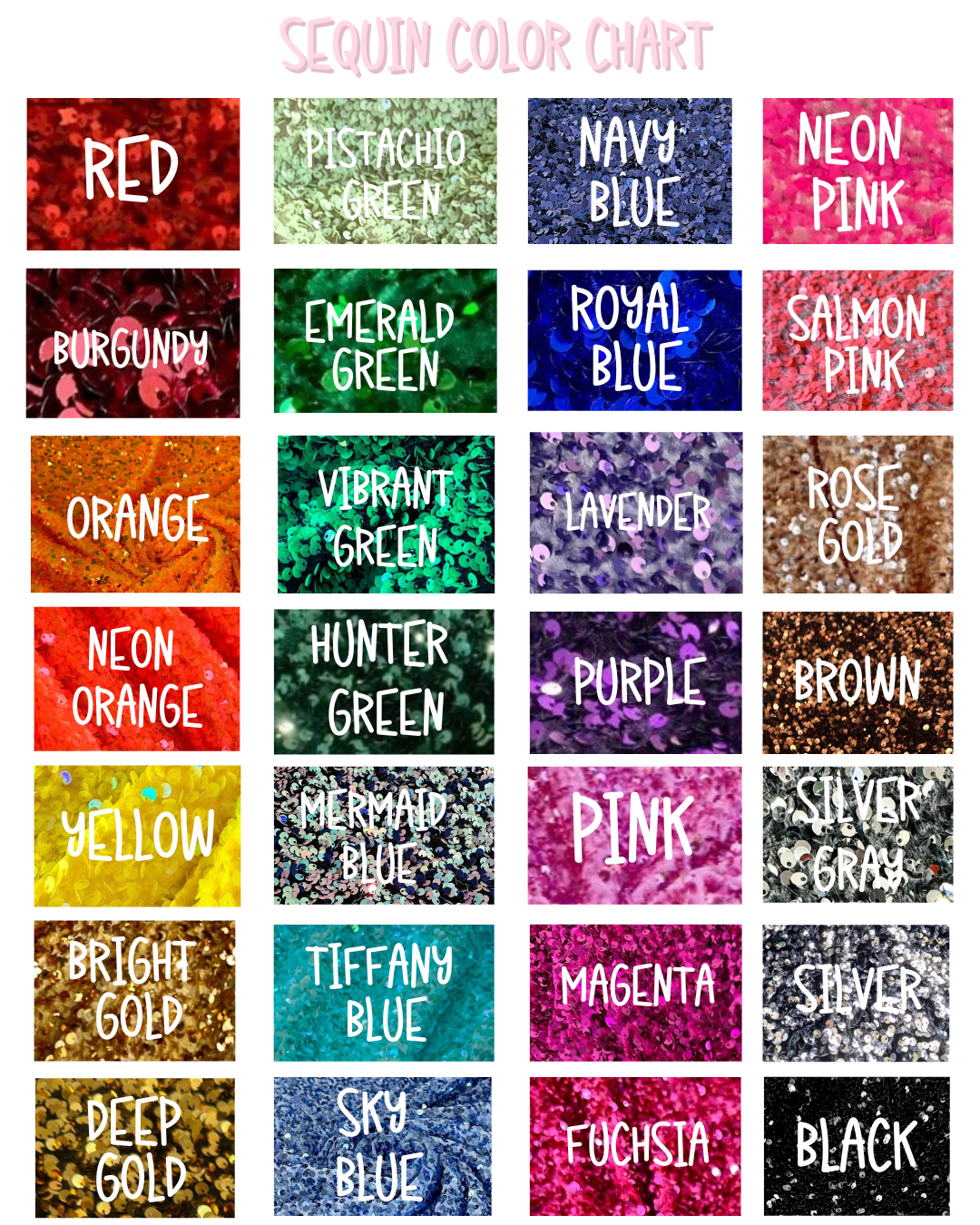 String Sequin Color Chart TheArtsOfDani